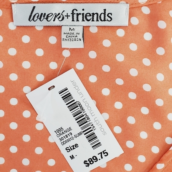 Lovers + Friends Sheer Polka Dot Blouse Size M Lightweight Top NEW Host Pick! - Picture 10 of 11